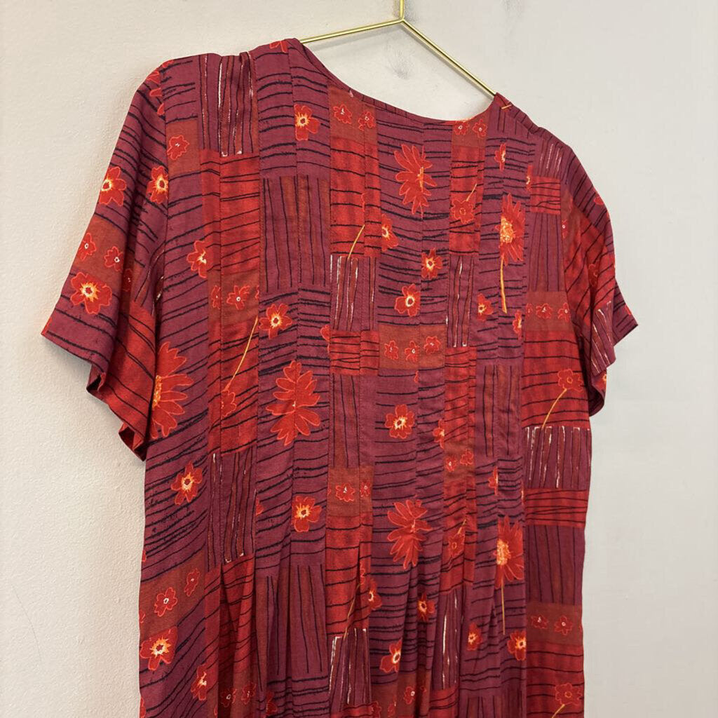 Vintage Brett Alixander Floral Print Dress 12P