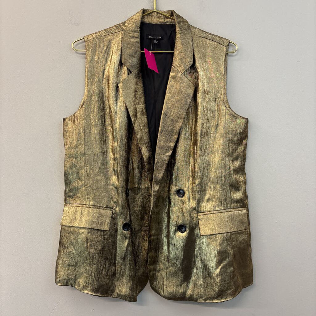 Versona Metallic Double Breasted Vest Large