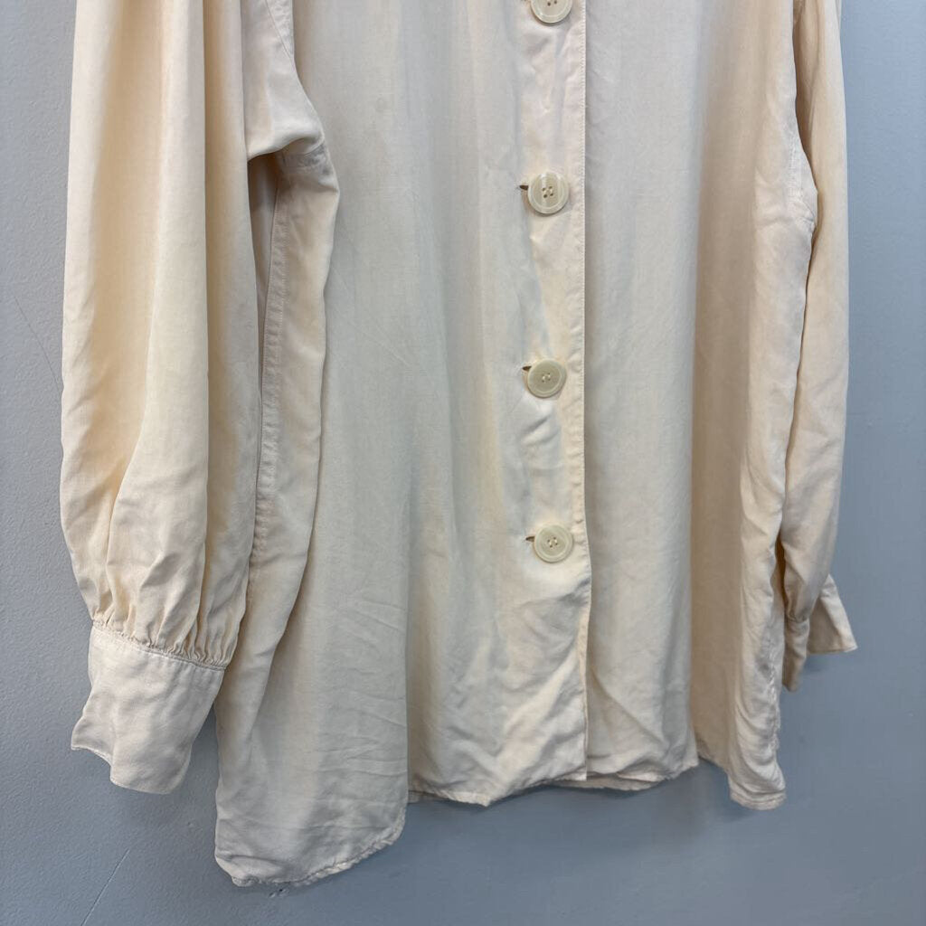 Vintage Tweeds 100% Silk Ruffle Collar Blouse Medium
