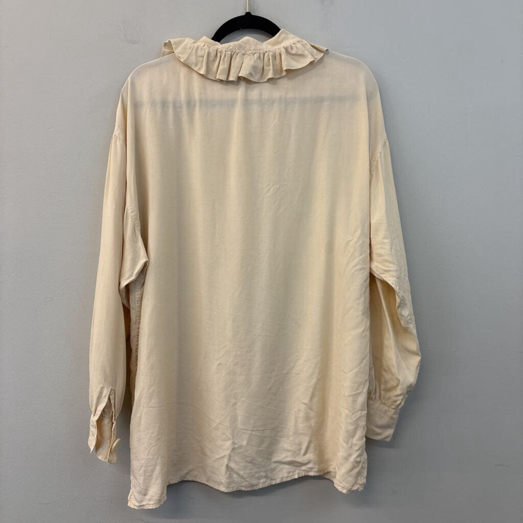 Vintage Tweeds 100% Silk Ruffle Collar Blouse Medium
