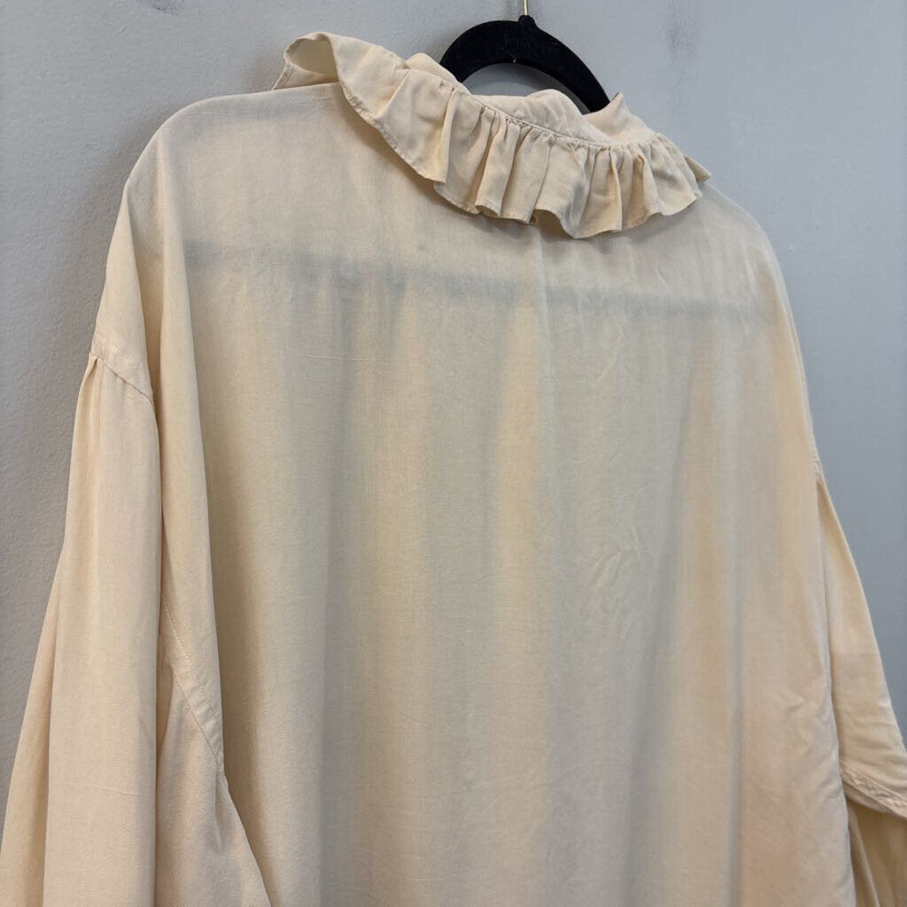 Vintage Tweeds 100% Silk Ruffle Collar Blouse Medium