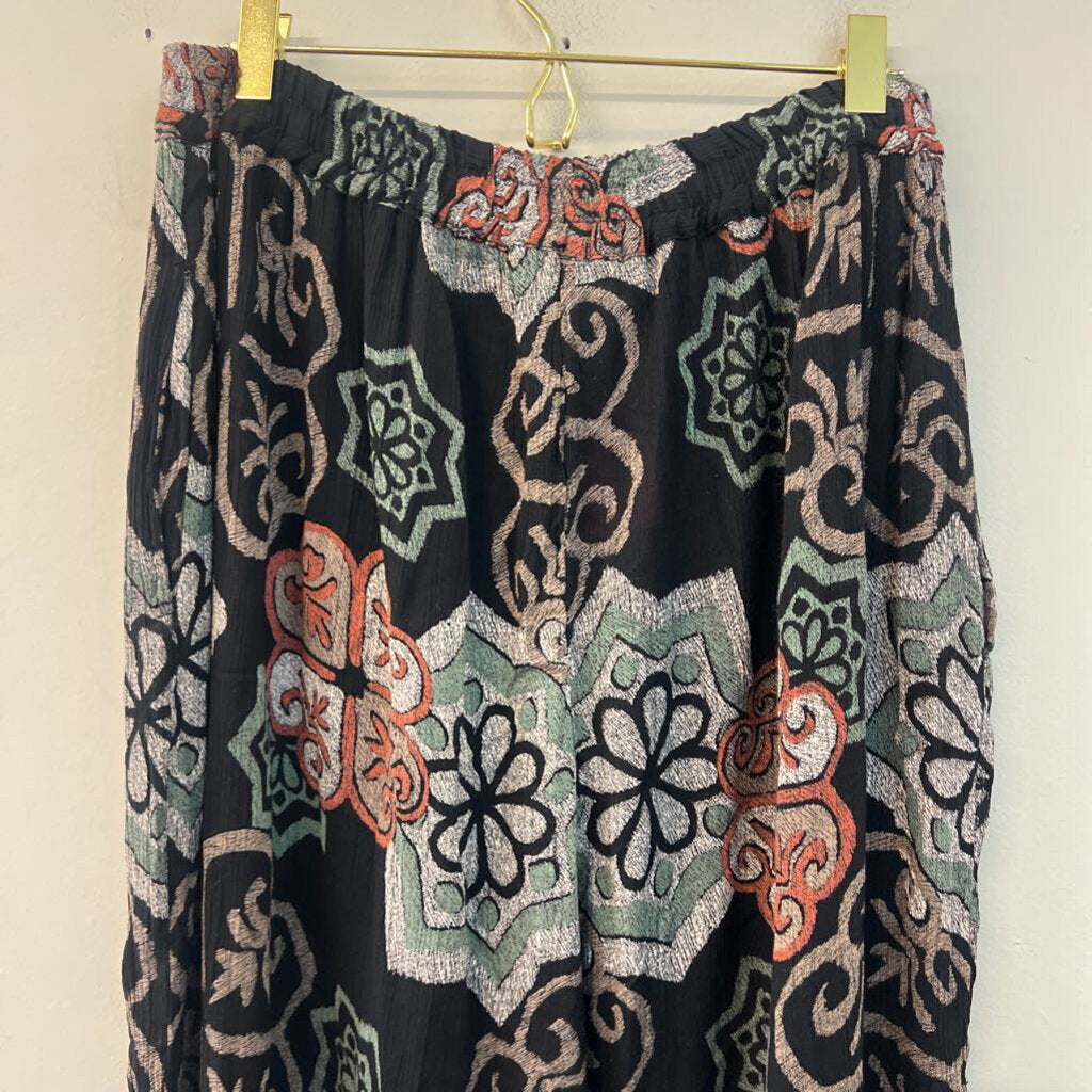 Vintage Sportique Printed Pull On Pants Medium