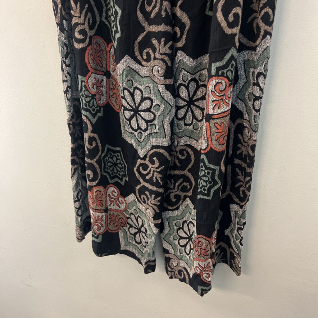 Vintage Sportique Printed Pull On Pants Medium