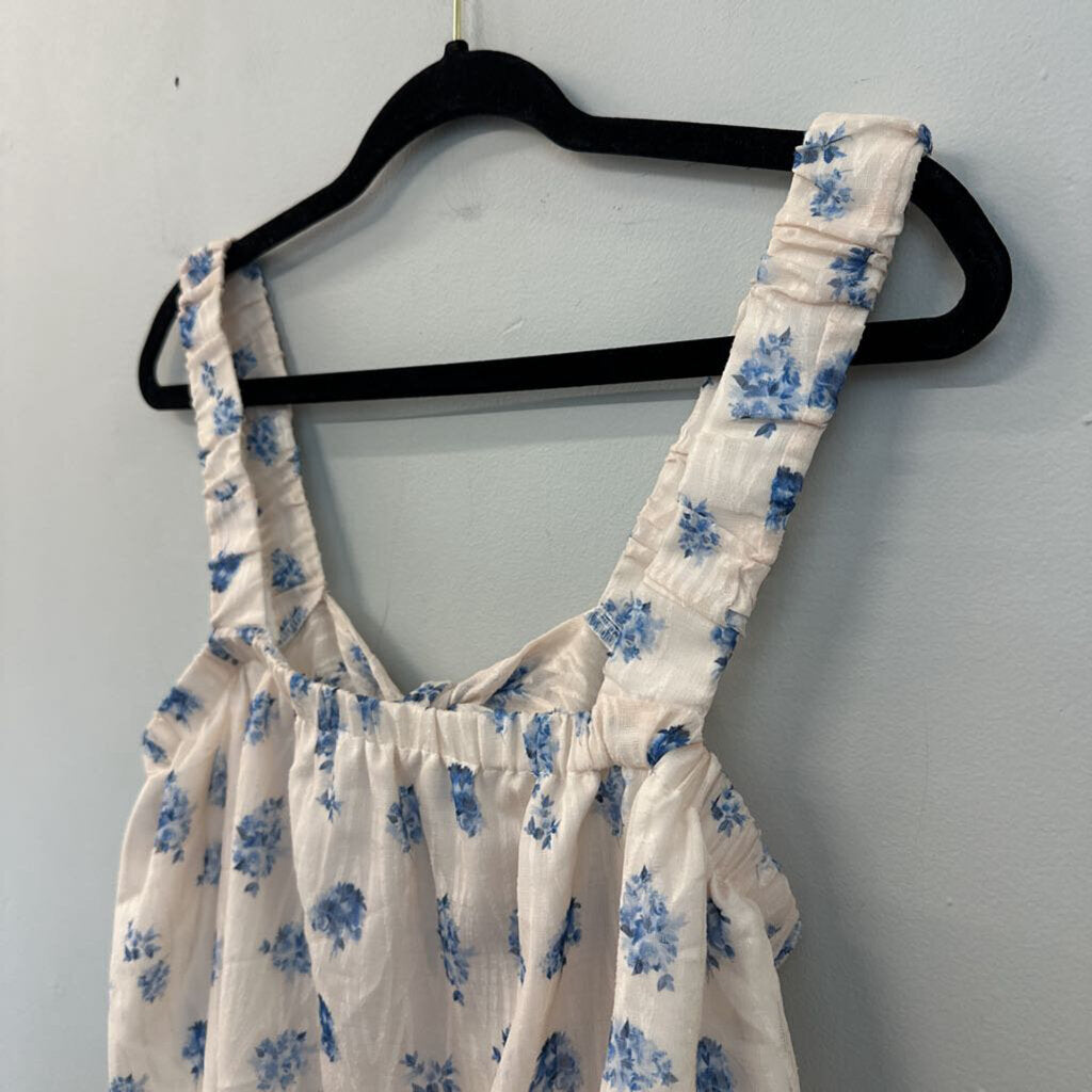 Floral Open Back Tank Top Medium