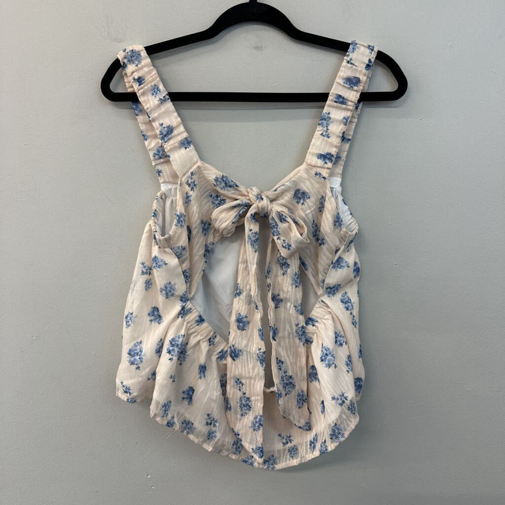 Floral Open Back Tank Top Medium