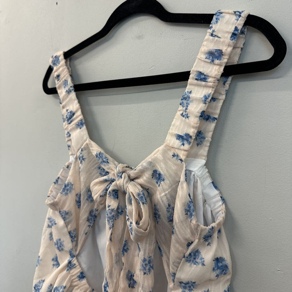 Floral Open Back Tank Top Medium