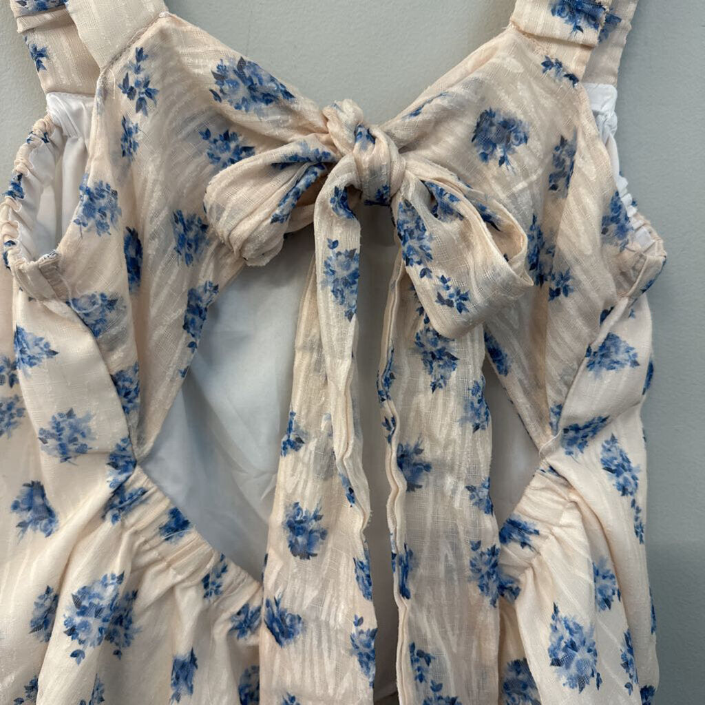 Floral Open Back Tank Top Medium