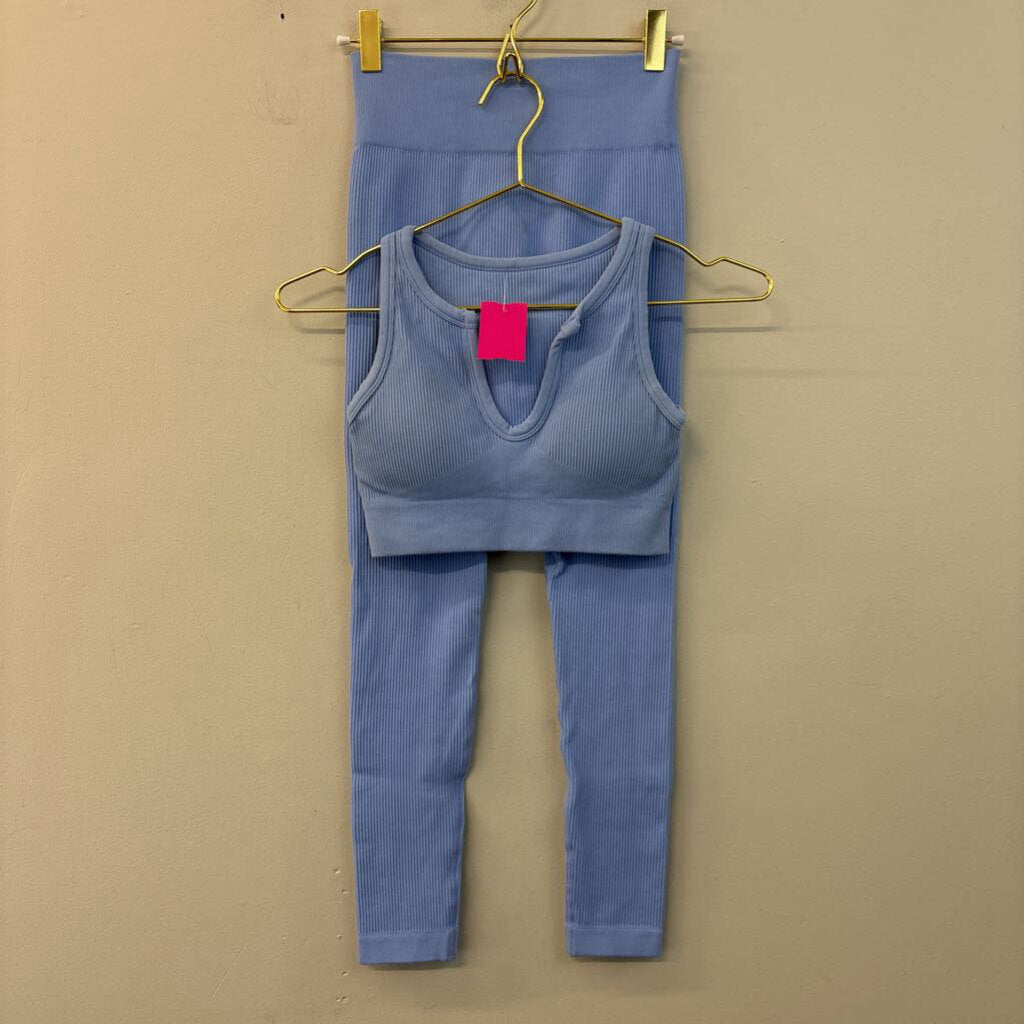 Light Blue Ribbed Athletic Set Small