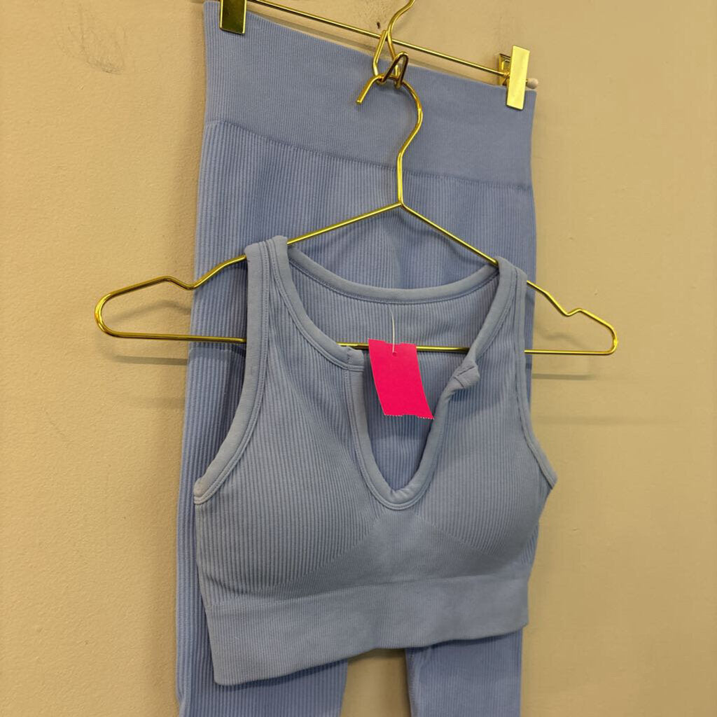 Light Blue Ribbed Athletic Set Small