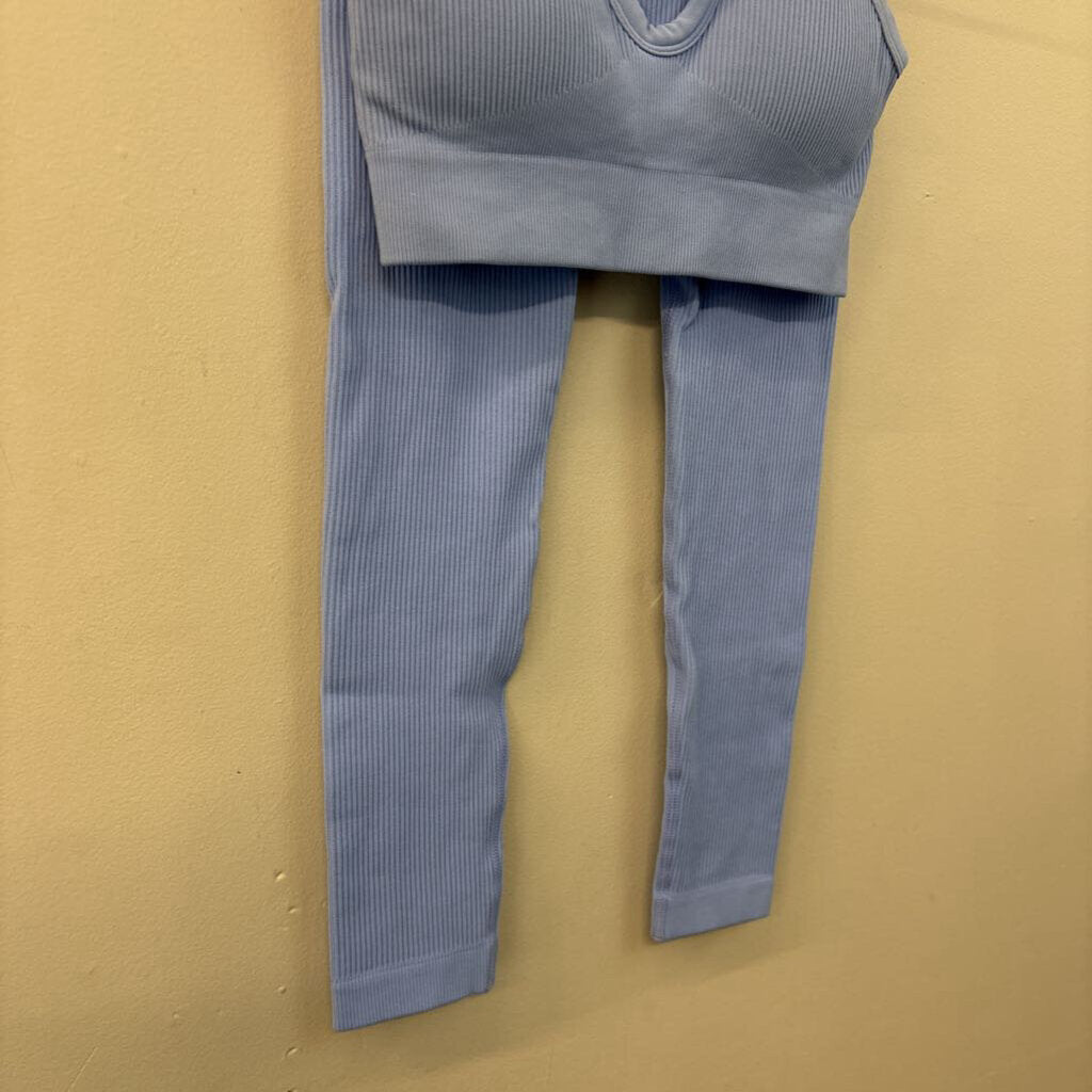 Light Blue Ribbed Athletic Set Small