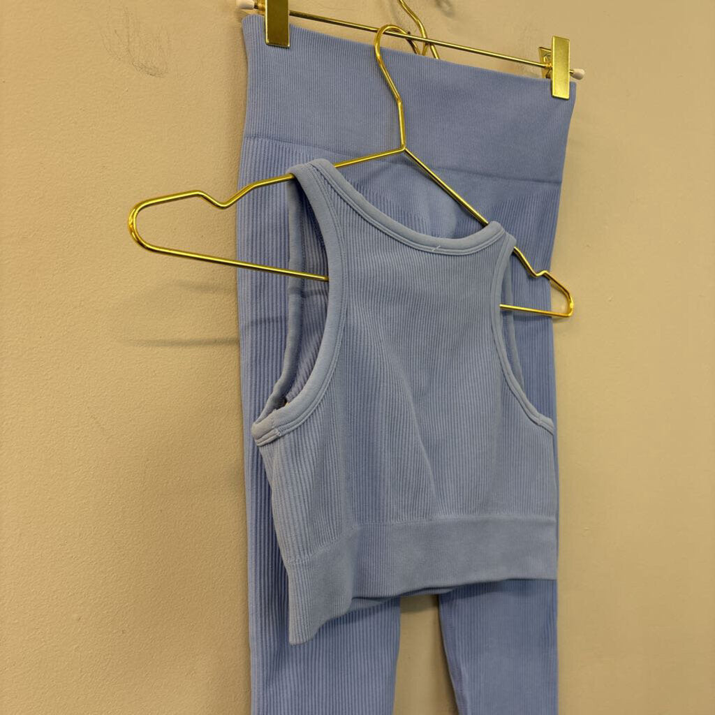 Light Blue Ribbed Athletic Set Small