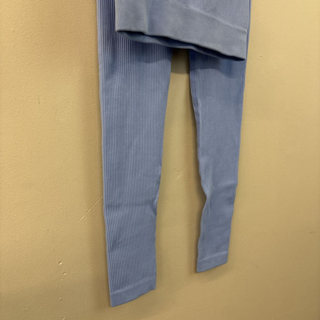 Light Blue Ribbed Athletic Set Small
