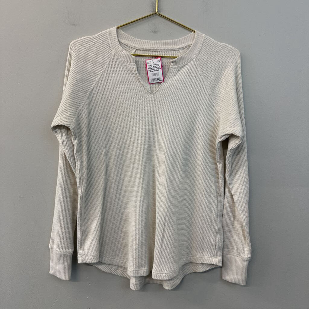 American Eagle Waffle Knit Longsleeve V-Neck Small