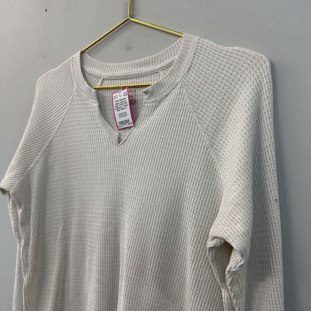 American Eagle Waffle Knit Longsleeve V-Neck Small