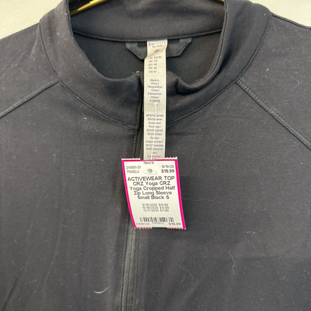 CRZ Yoga Cropped Half Zip Long Sleeve Small