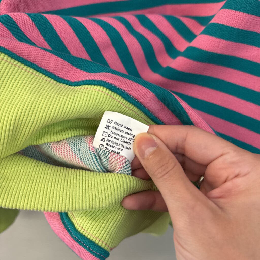 Contrast Color Striped Oversized Sweatshirt Small