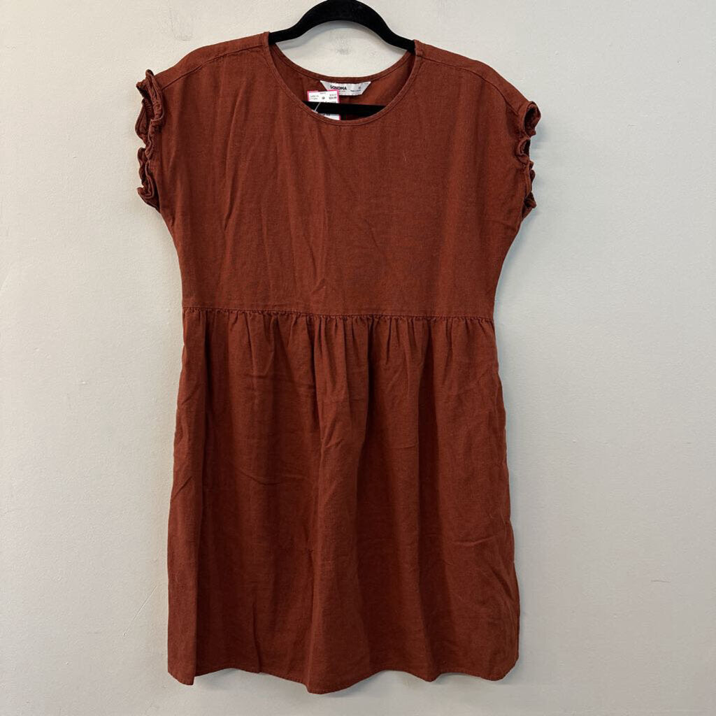 Sonoma Linen Blend Ruffle Babydoll Dress Extra Small