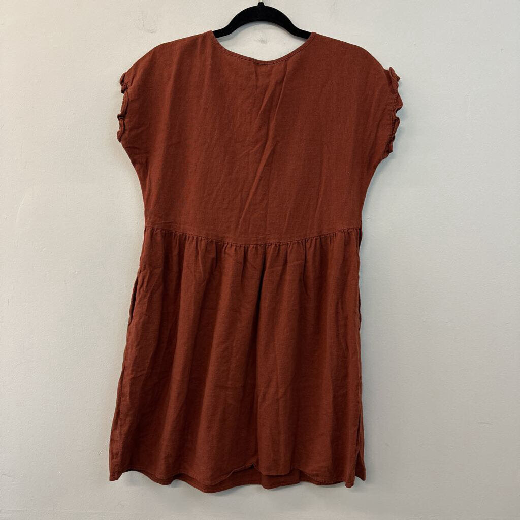Sonoma Linen Blend Ruffle Babydoll Dress Extra Small