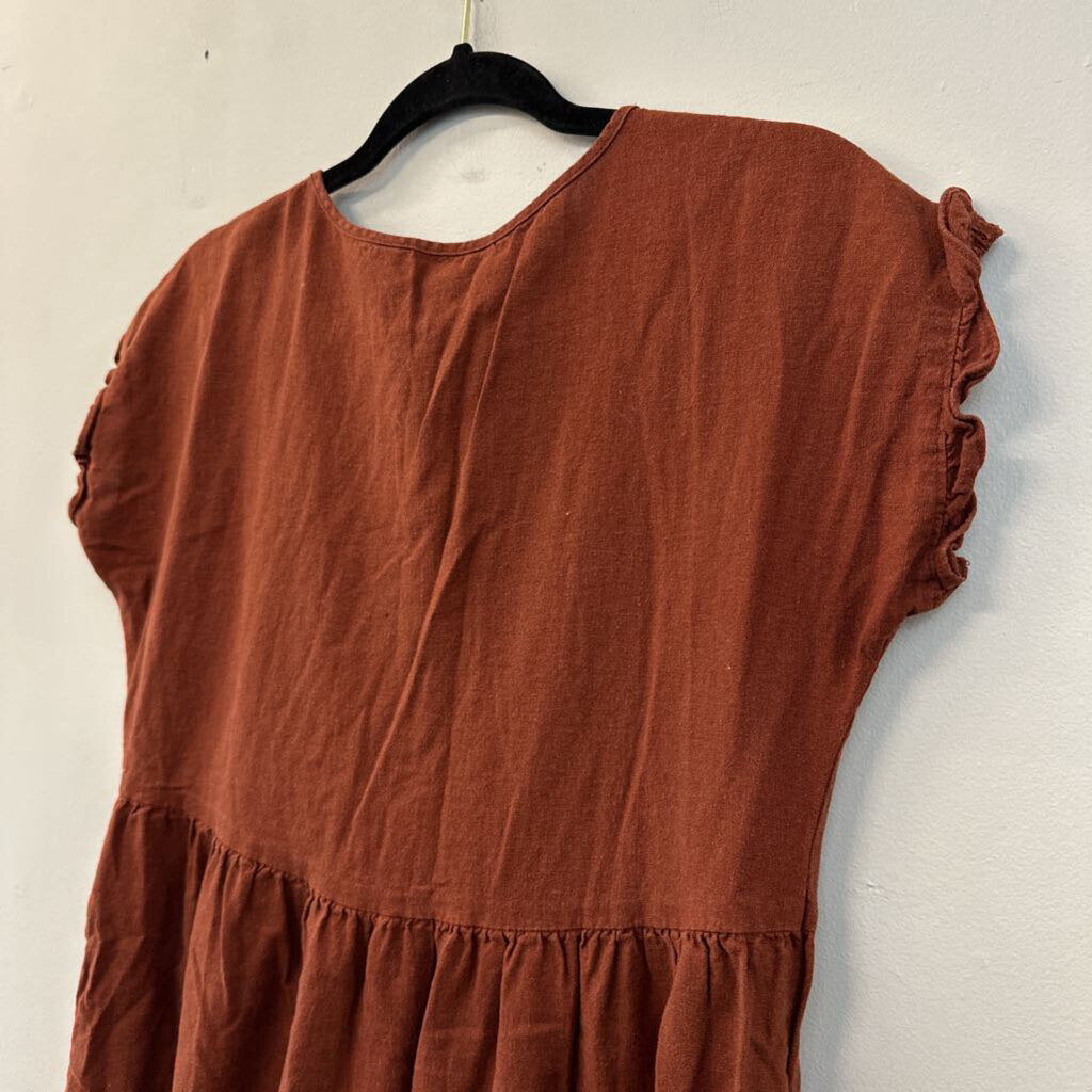 Sonoma Linen Blend Ruffle Babydoll Dress Extra Small
