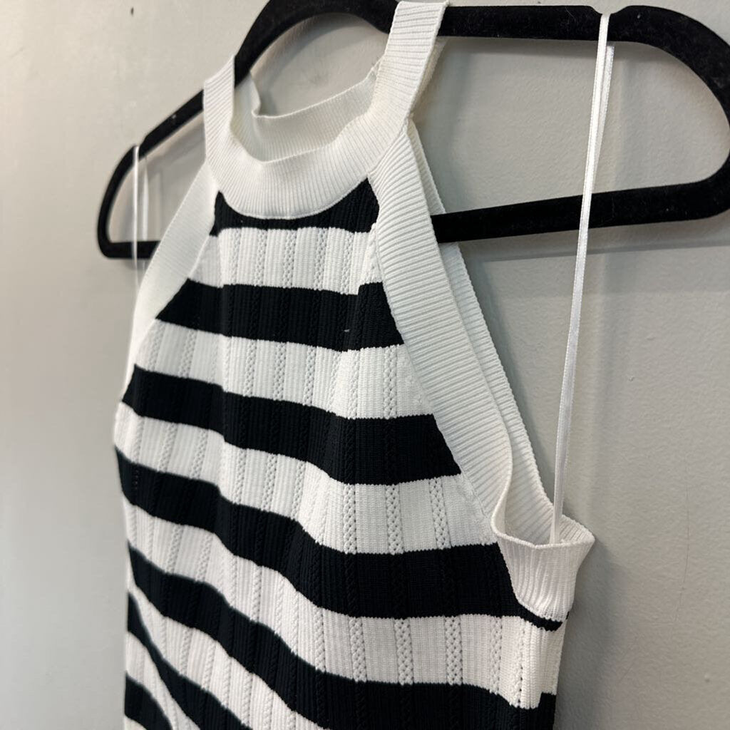 Happily Grey Striped Knit Tank Top Medium