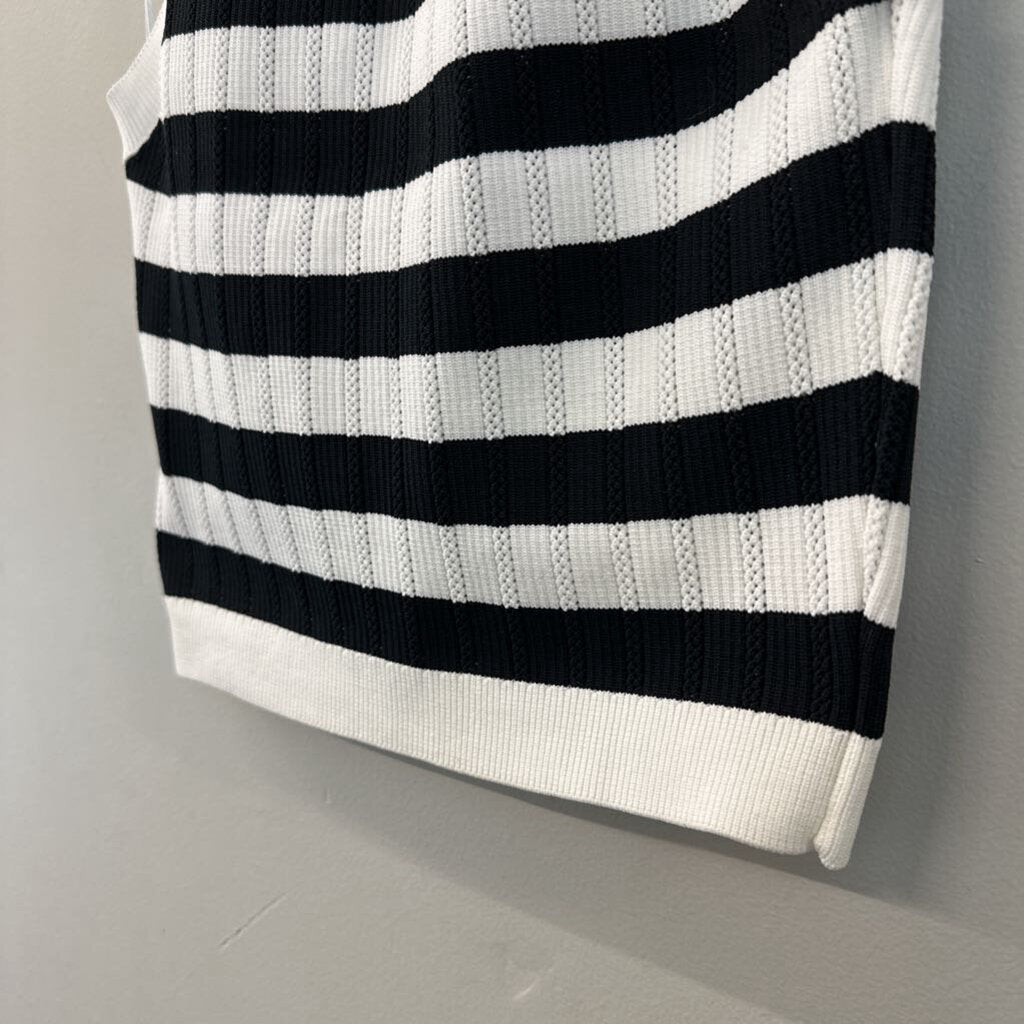 Happily Grey Striped Knit Tank Top Medium