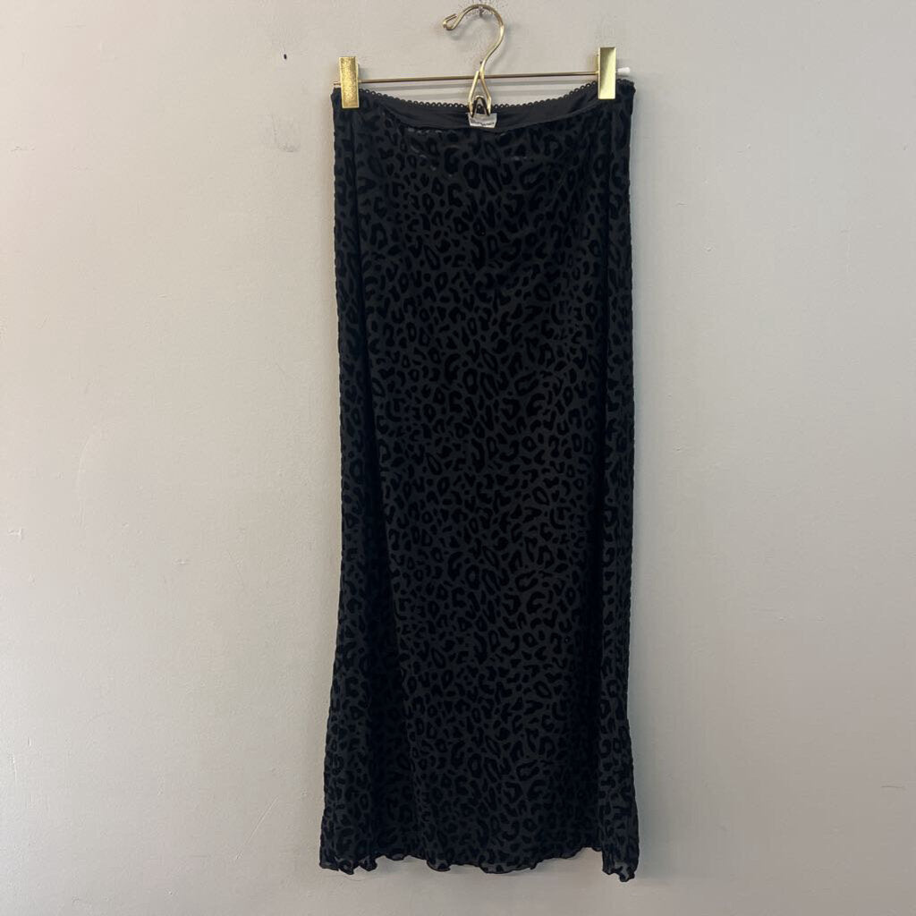 No Boundaries Burn Out Cheetah Print Skirt Extra Small