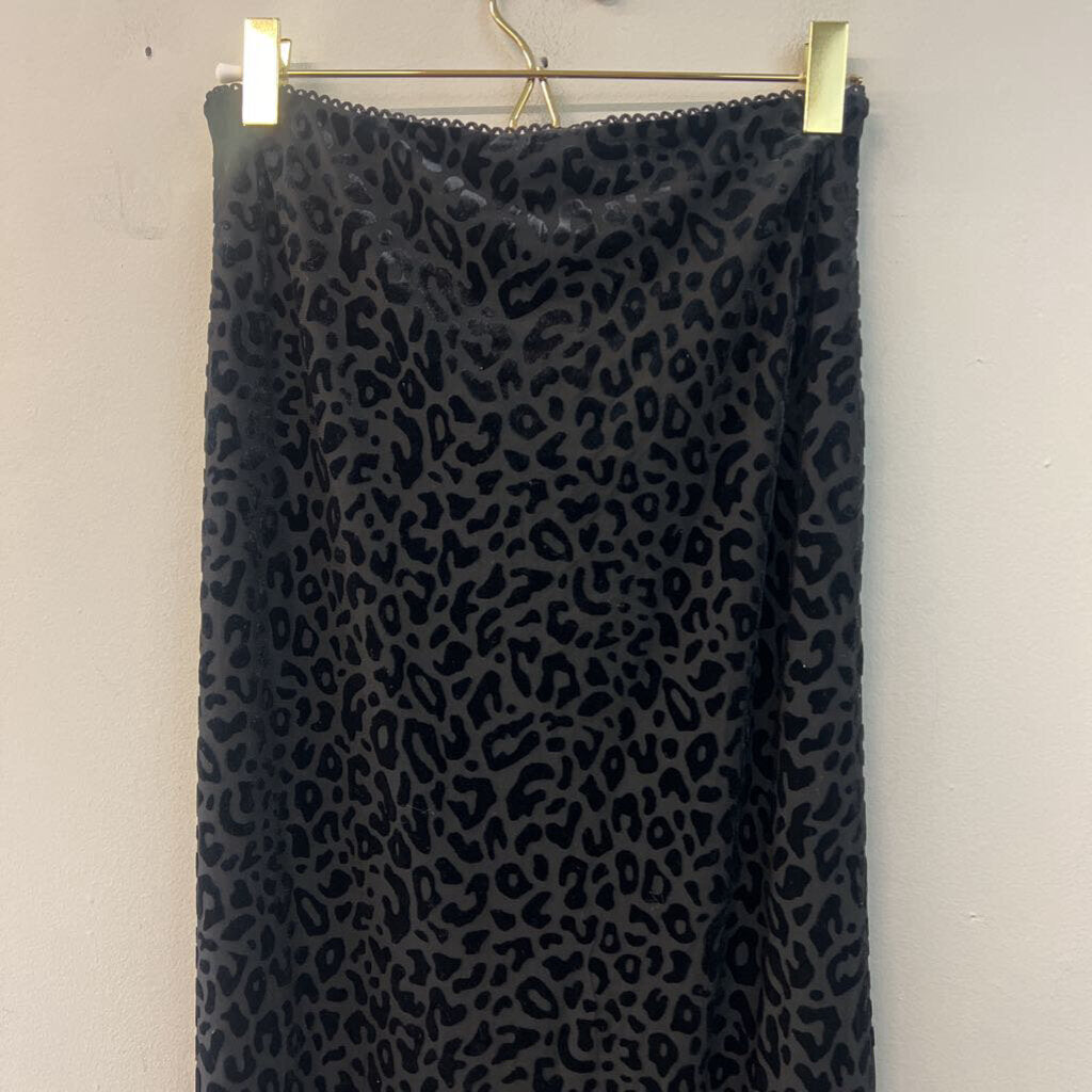 No Boundaries Burn Out Cheetah Print Skirt Extra Small