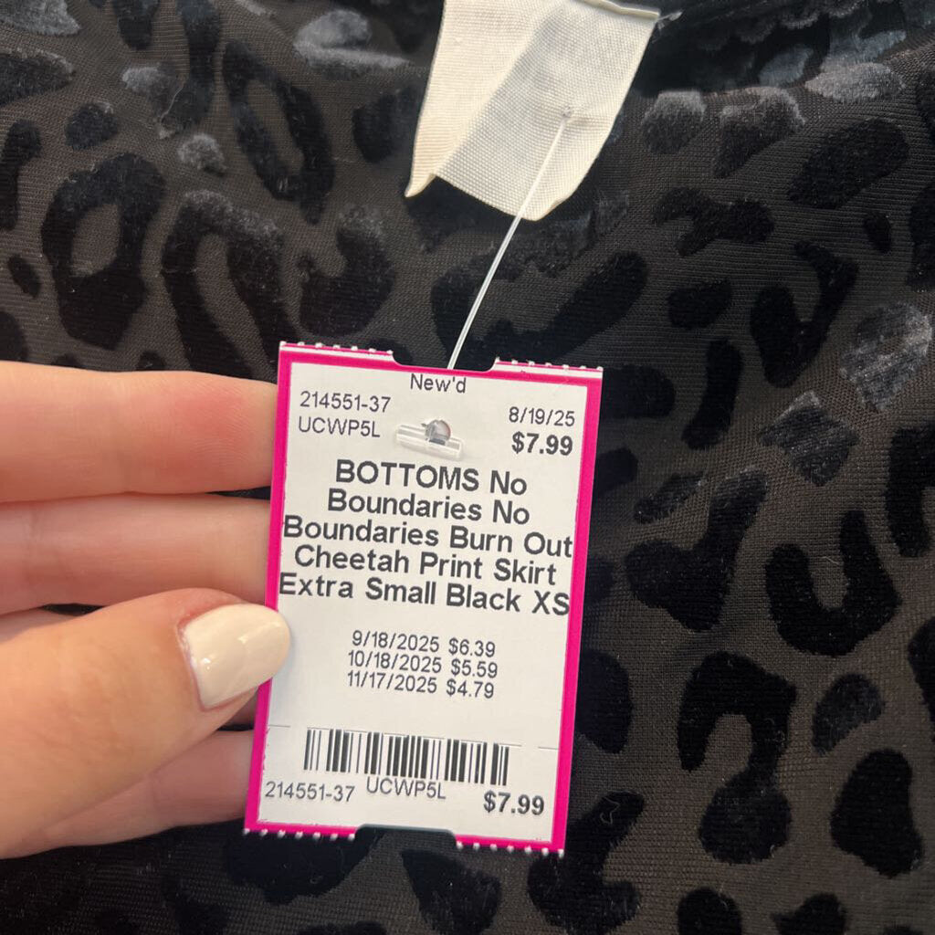 No Boundaries Burn Out Cheetah Print Skirt Extra Small