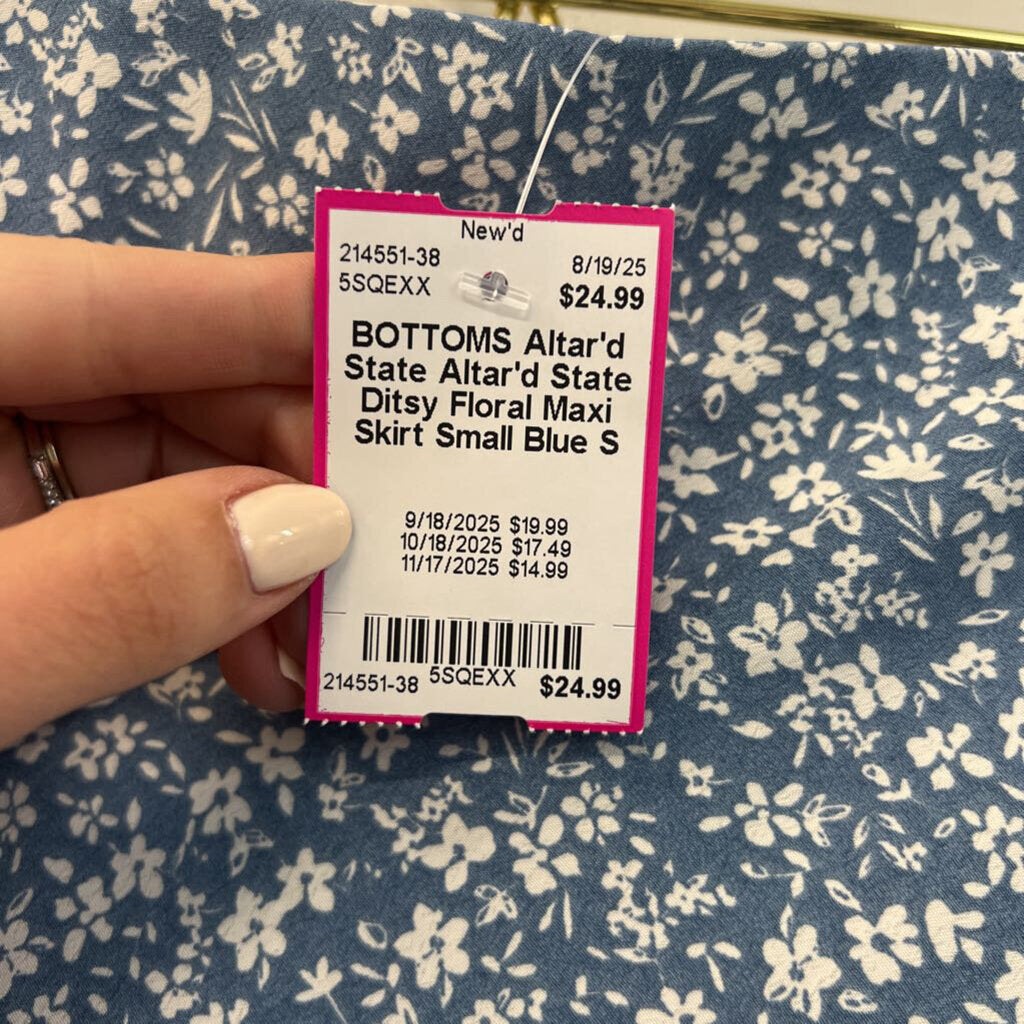 Altar'd State Ditsy Floral Maxi Skirt Small
