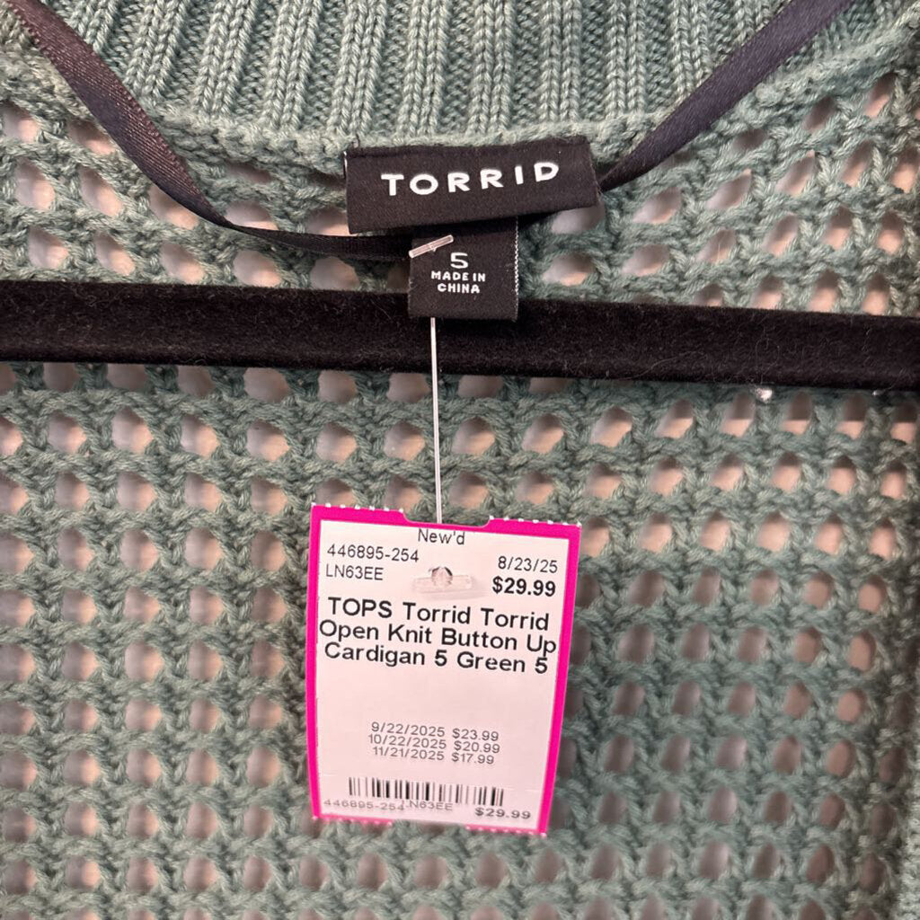Torrid Open Knit Button Up Cardigan 5