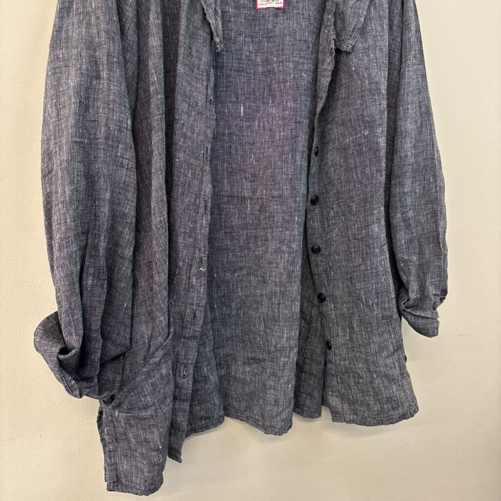 Flax 100% Linen Long Sleeve Button Up 3G