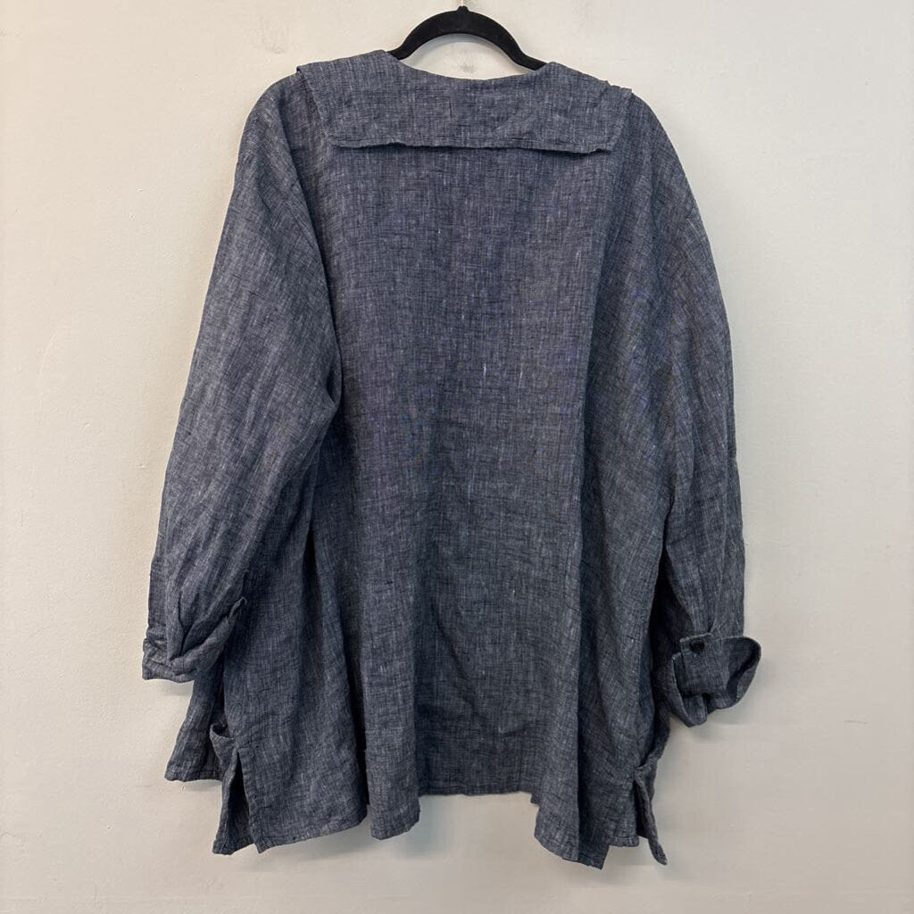 Flax 100% Linen Long Sleeve Button Up 3G