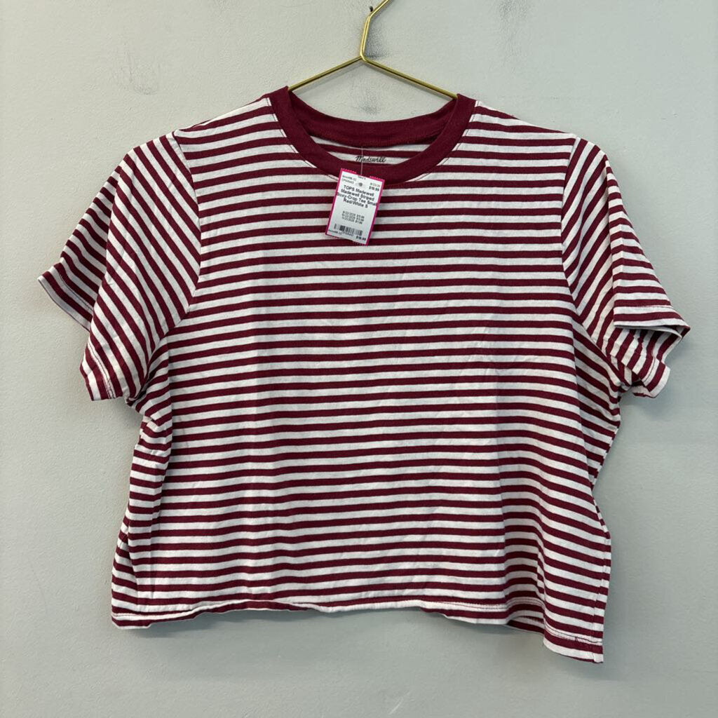 Madewell Striped Boxy-Crop Tee Small
