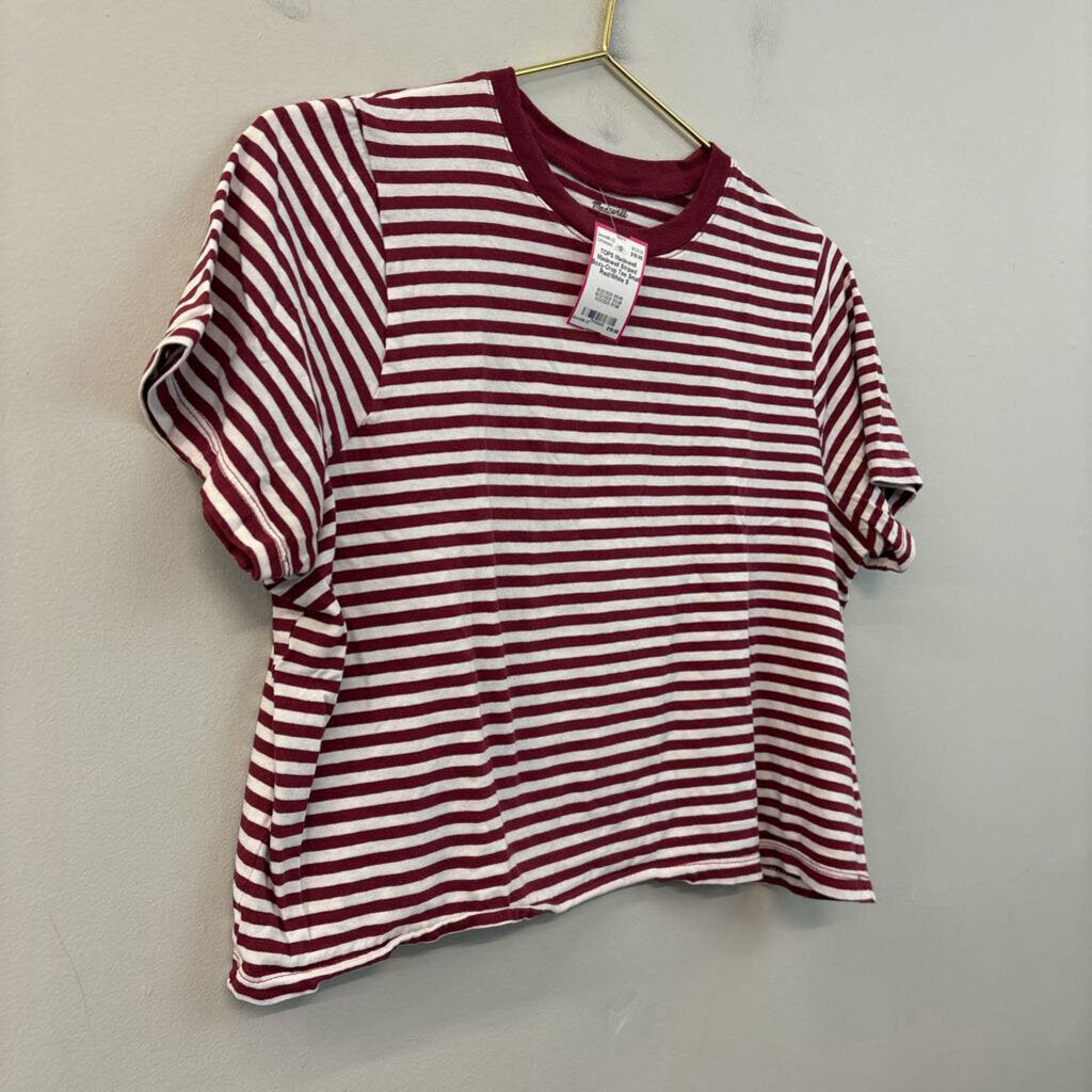 Madewell Striped Boxy-Crop Tee Small