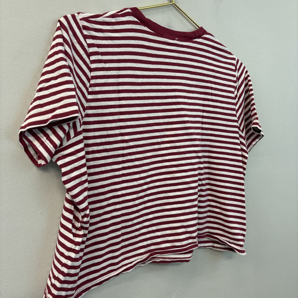 Madewell Striped Boxy-Crop Tee Small