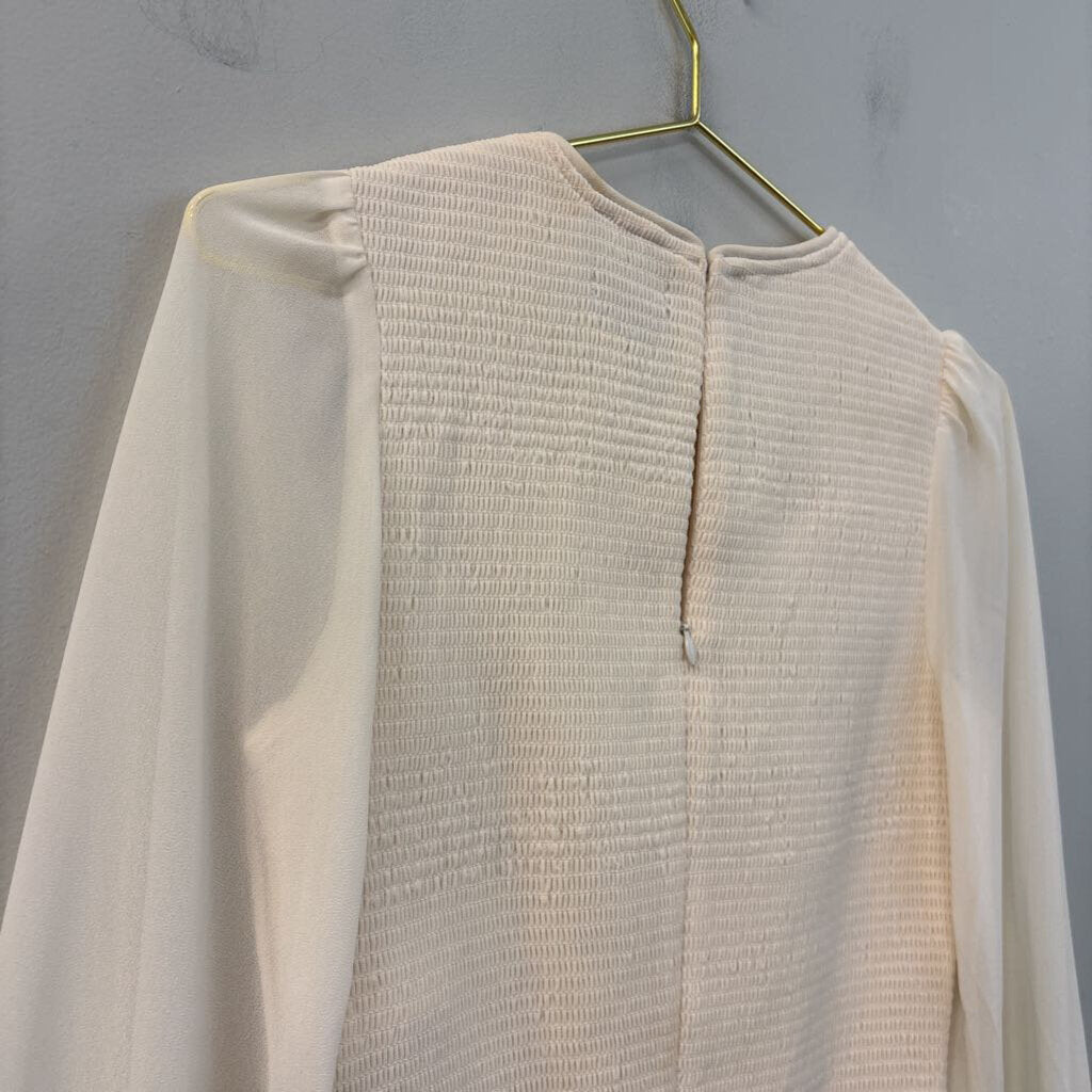 Quince Smocked Long Sleeve Ruffle Top Small