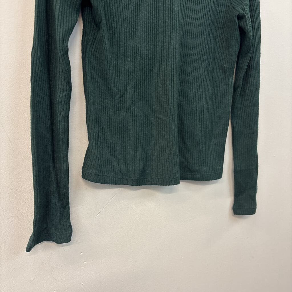Madewell Ribbed Button Detail Long Sleeve Top Small