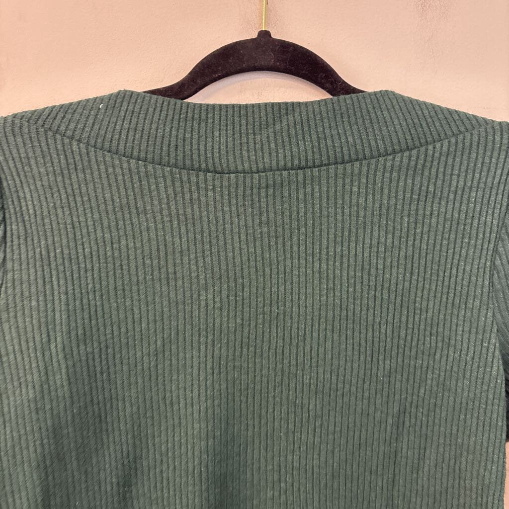 Madewell Ribbed Button Detail Long Sleeve Top Small