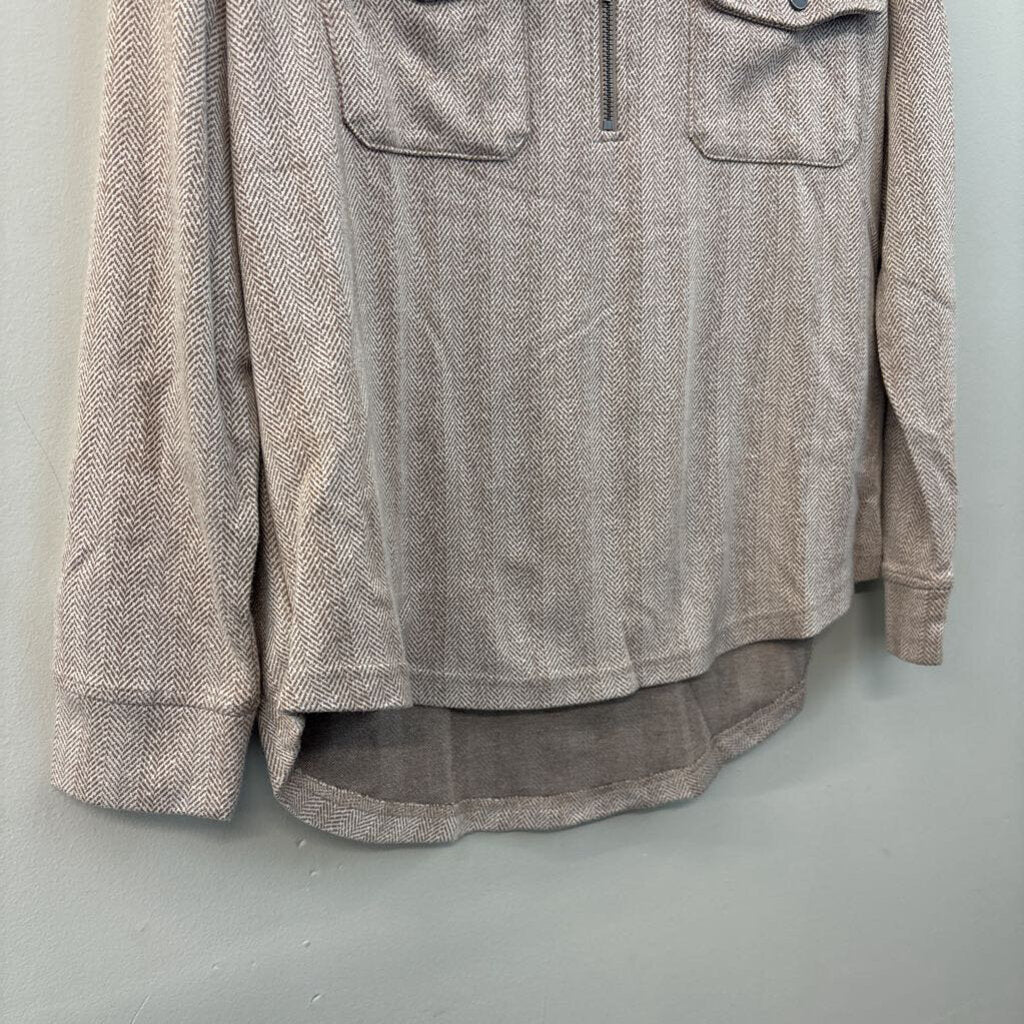 Cable & Gauge Half Zip Collared Shirt Small
