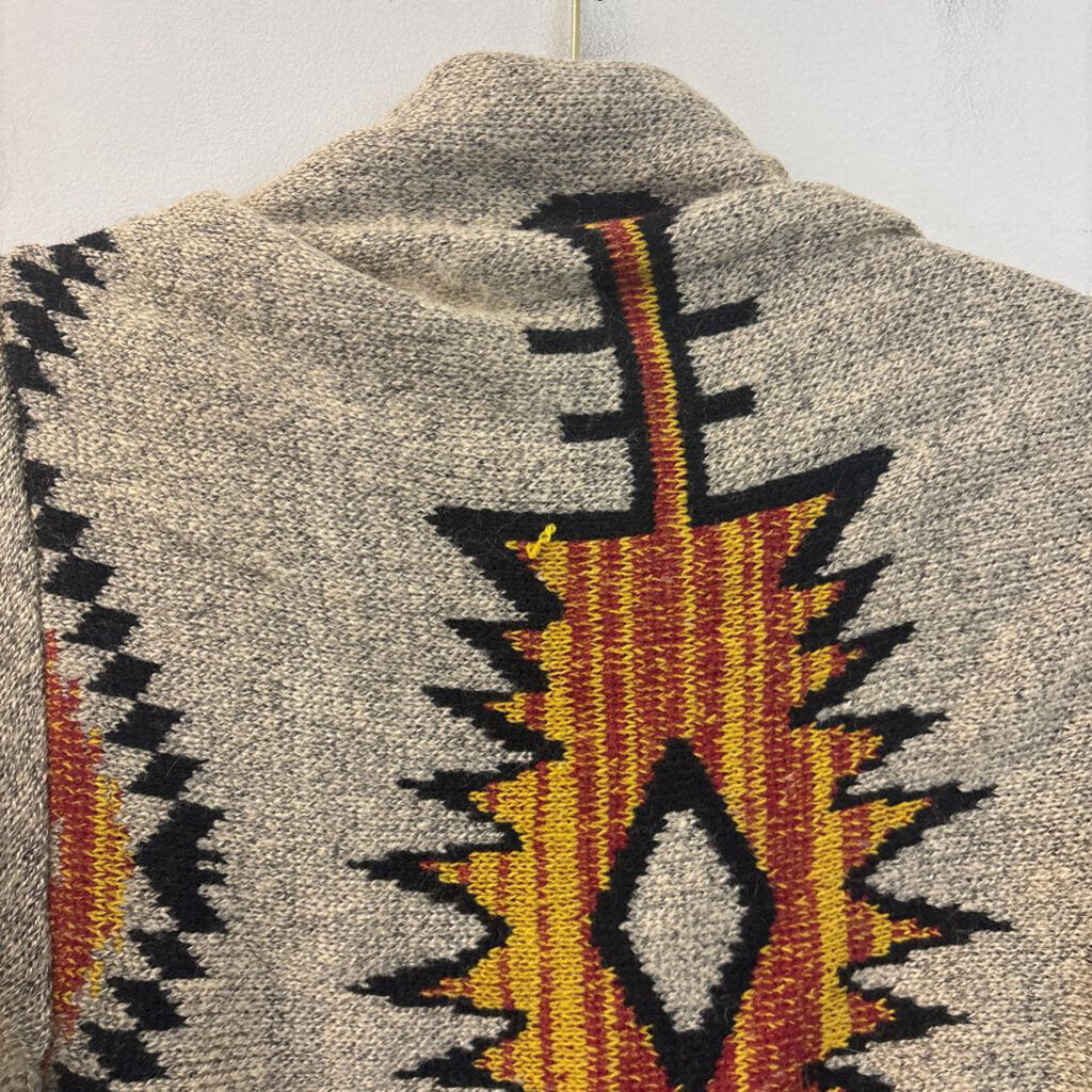 Western Print Open Cardigan One Size