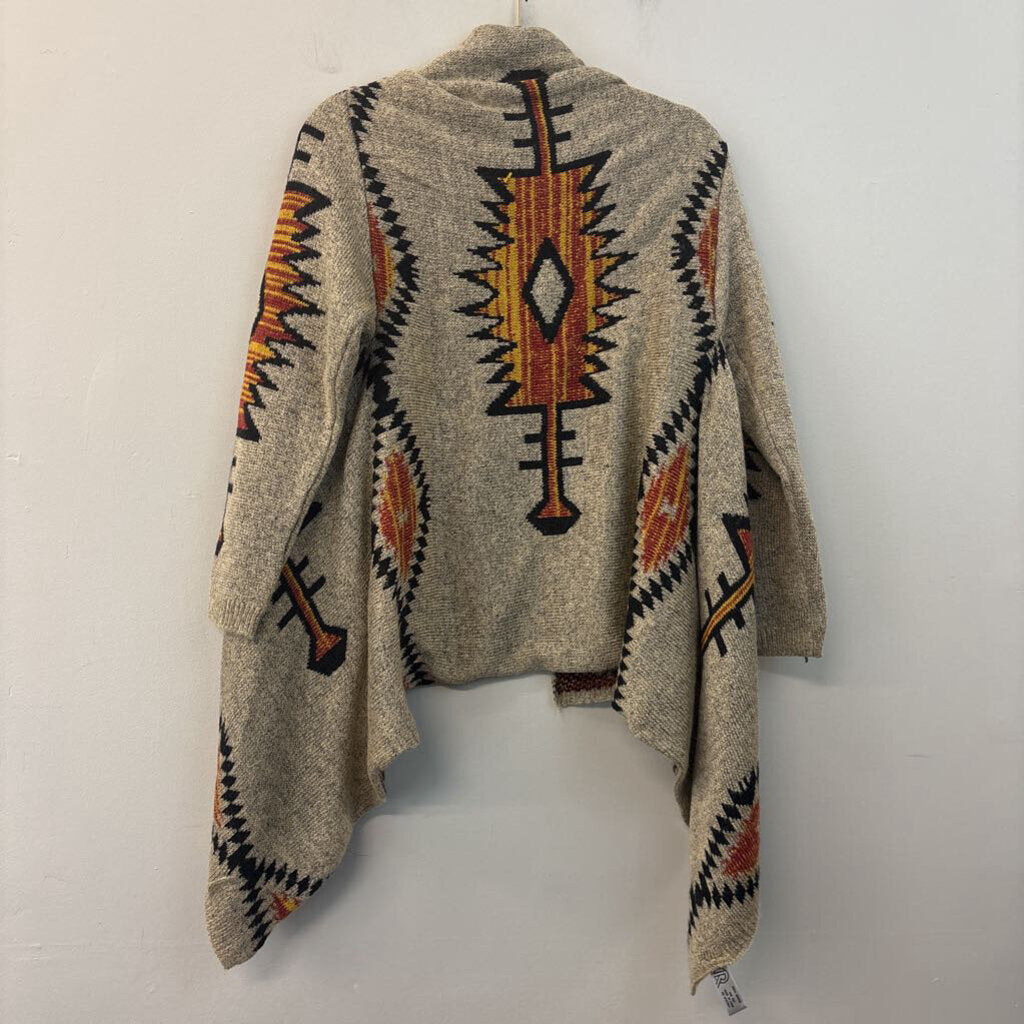 Western Print Open Cardigan One Size