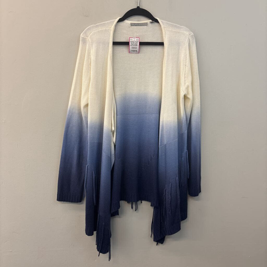 Valerie Stevens Ombre Fringe Cardigan Large