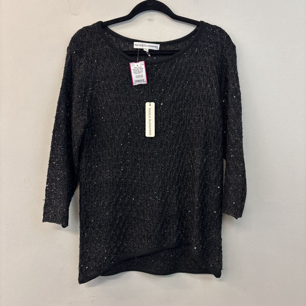 Nicole Alexander Knit Sequin Sweater Large