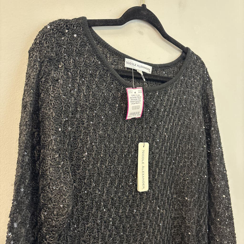 Nicole Alexander Knit Sequin Sweater Large