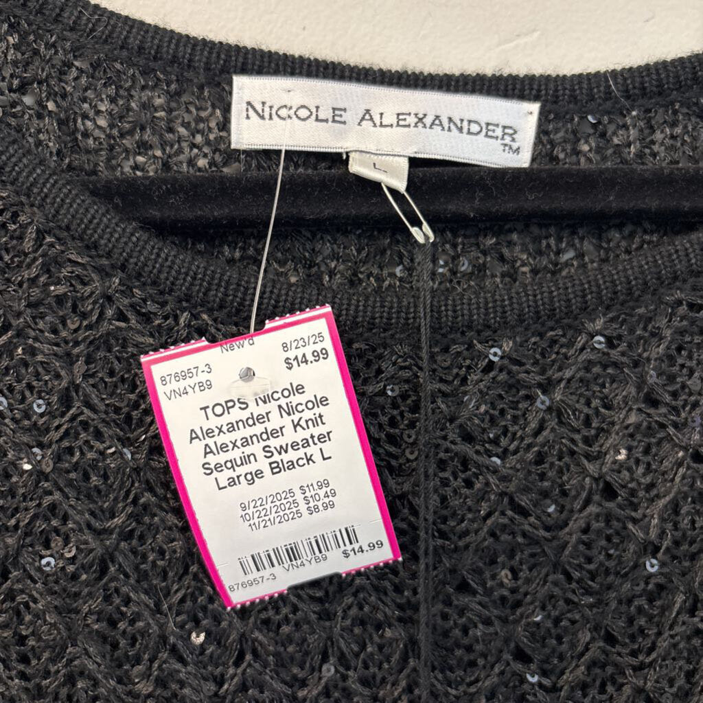 Nicole Alexander Knit Sequin Sweater Large