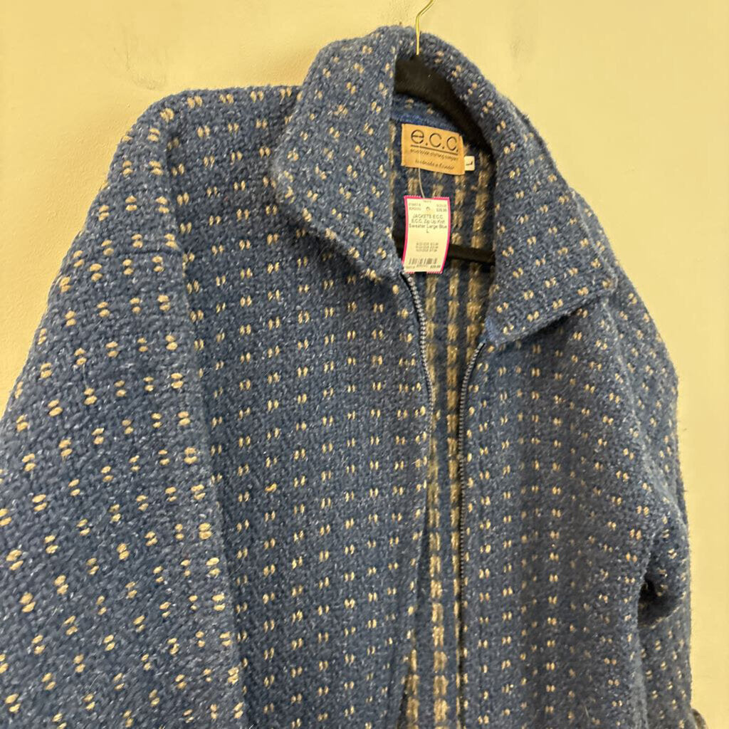 E.C.C. Zip Up Knit Sweater Large