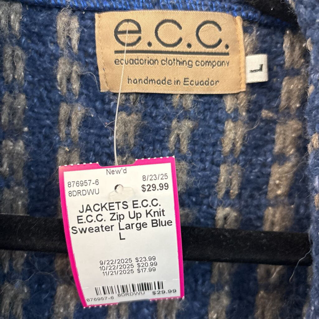 E.C.C. Zip Up Knit Sweater Large