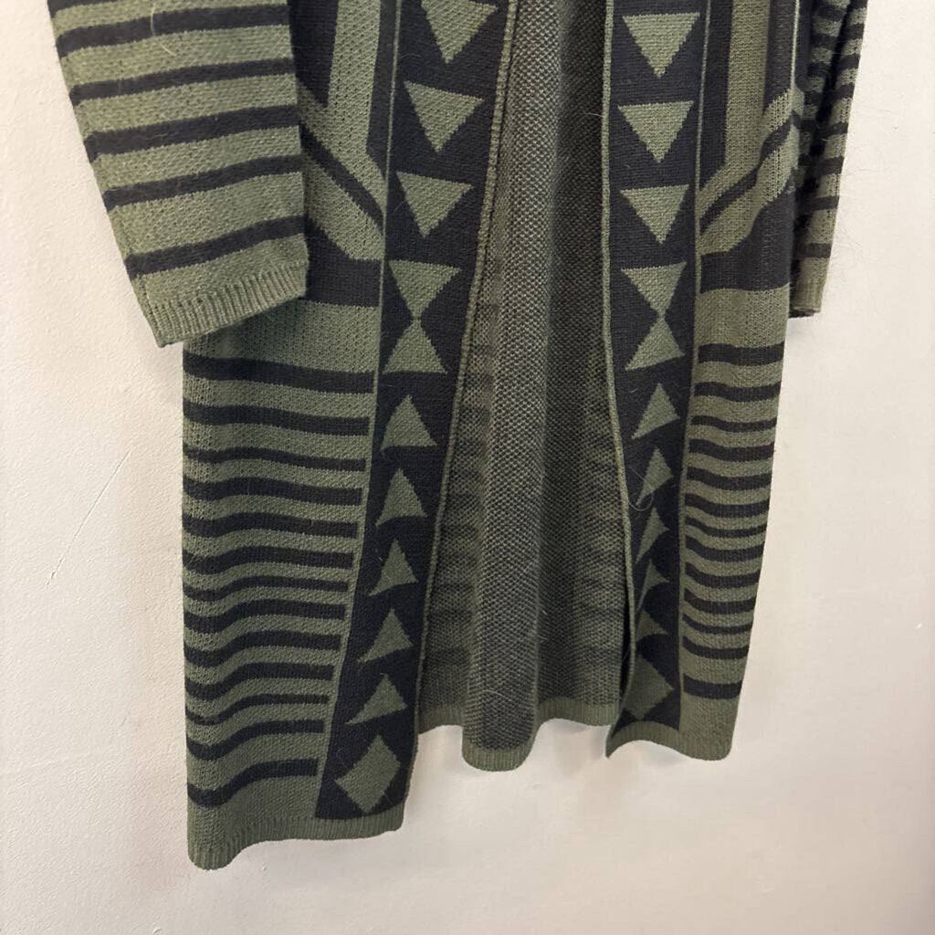 Hannah Green Printed Long Cardigan Large