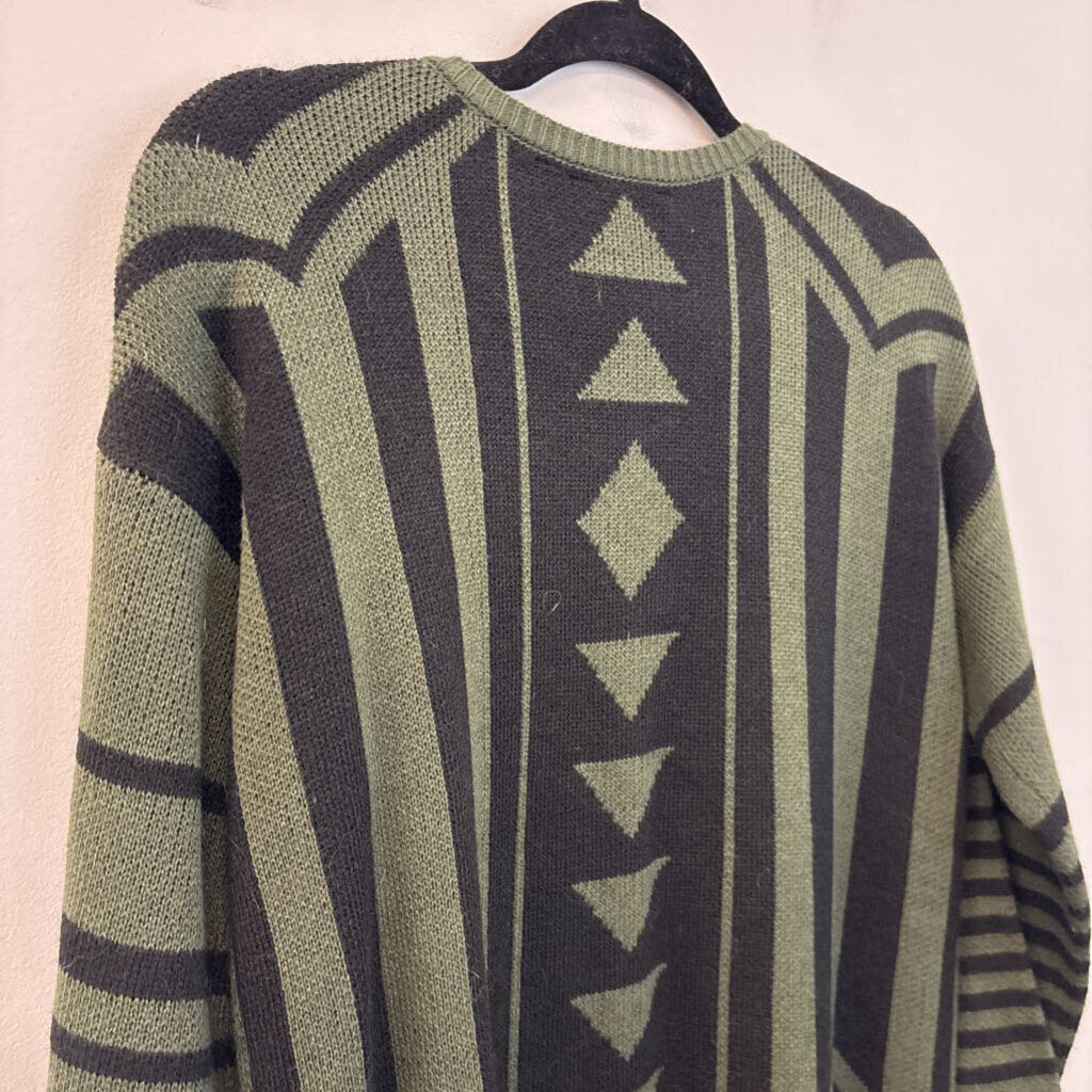 Hannah Green Printed Long Cardigan Large