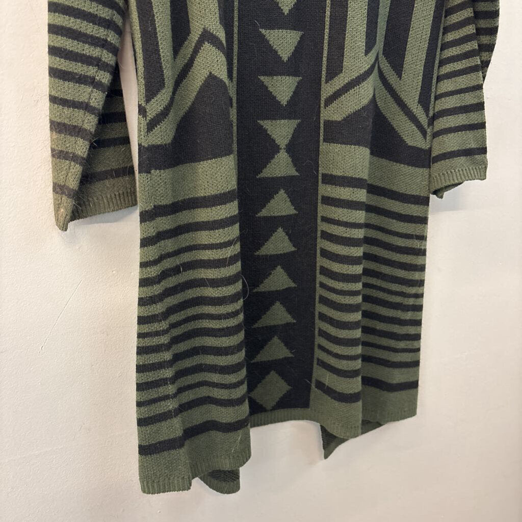 Hannah Green Printed Long Cardigan Large